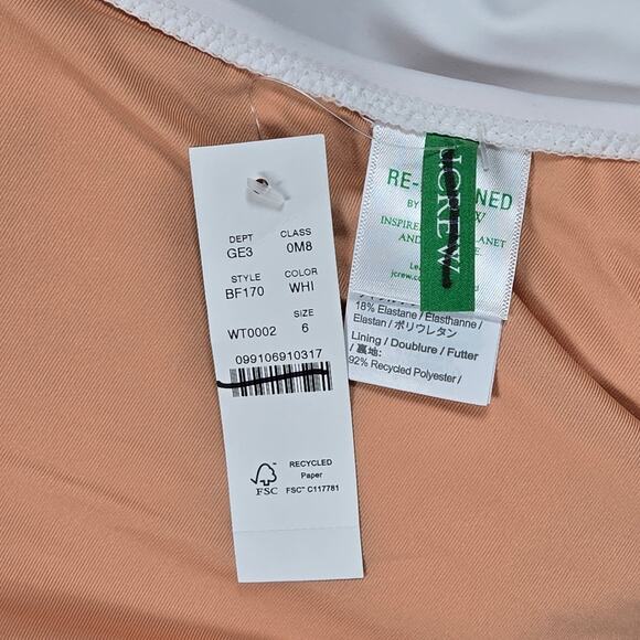 J. Crew Bow one-shoulder one-piece Swimsuit White 6 BF170 - Picture 5 of 8